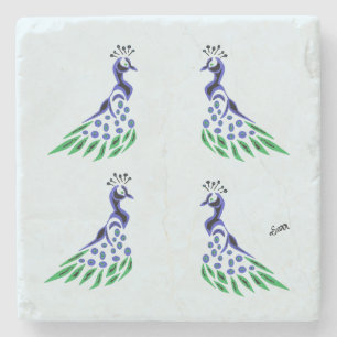Underlägg: Peacocks skönhet Stenunderlägg