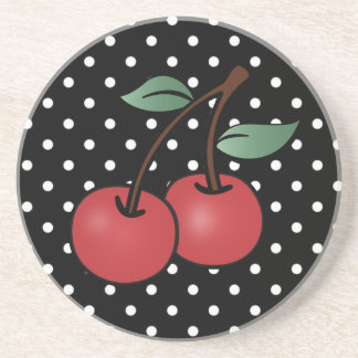 UNDERLÄGG POKE DOT ROCKABILLY CHERRIES SANDSTONE SANDSTEN