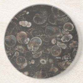 Underlägg polerad Sten-utskrift (Turritella Agate) Sandsten