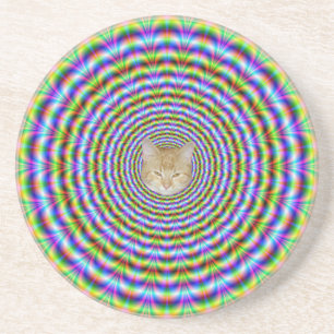 Underlägg Psychedelic Neon Ripples Sandsten