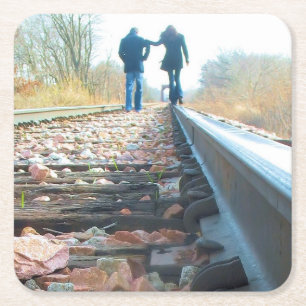 Underlägg Rails Hand-in-Hand - Romantik Papper Kvadrat