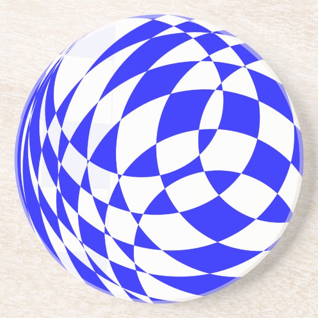 Underlägg (sandsten) - 3D Checkerboard Boll (Framsidan)
