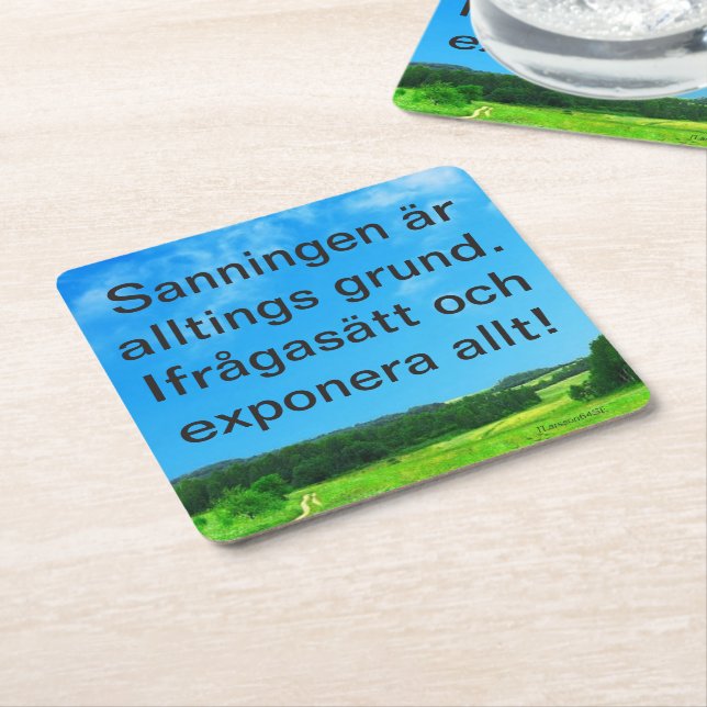 Underlägg — Sanningen Papper Kvadrat (Vinklad)