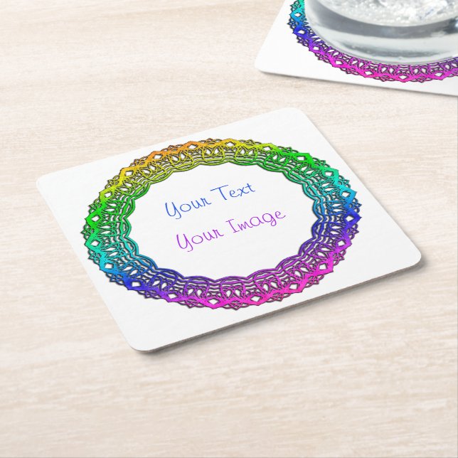 Underlägg - Snöre liknande Multifärgad Ram (Vinklad)