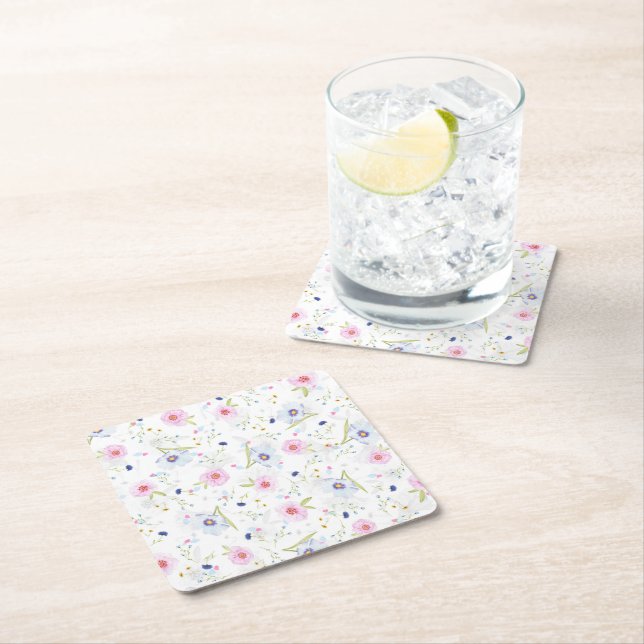 Underlägg söt Blommönster Papper Kvadrat (Insitu)