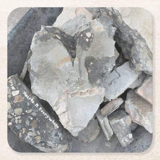 Underlägg Sten hjärtskiffer Papper Kvadrat (Framsidan)