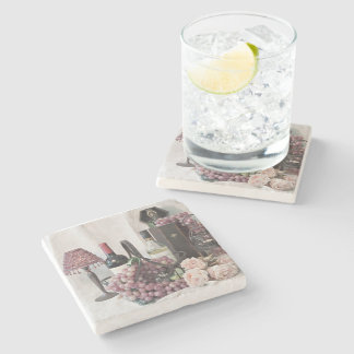 Underlägg stenen för mycket Vin och druvor 