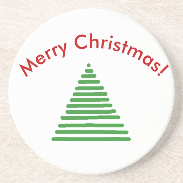 Underlägg - Stiliserad Träd med böjd text Sandsten (Framsidan)