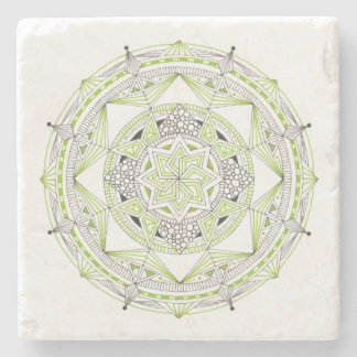 UNDERLÄGG Stone Marble w/ Mandala Design Grönt