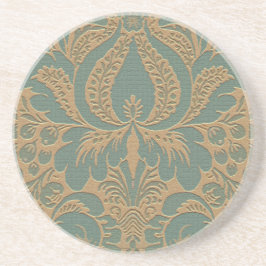 Underlägg Teal Beige Damask