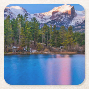 Underlägg Uppsättning av vacker Colorado Scenery Papper Kvadrat