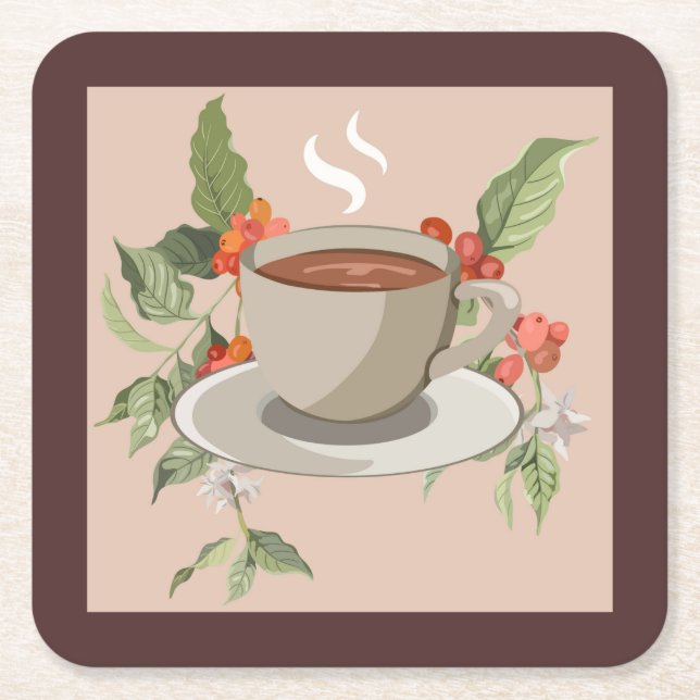 Underlägg uppsättning för abstrakt-kaffe Kopp (Framsidan)