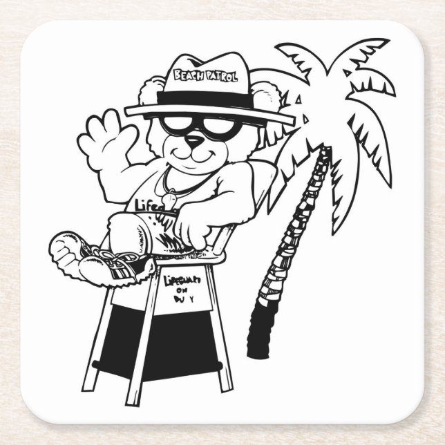 Underlägg uppsättning för benpatrullering papper kvadrat (Framsidan)