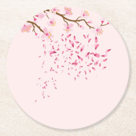 Underlägg uppsättning för rosa-runda papper rund