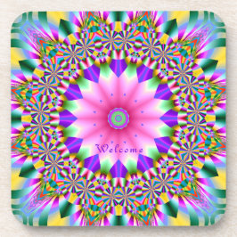 Underlägg uppsättning - Konstnärlig blomma i geome