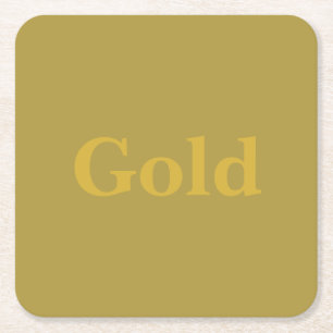 Underlägg uppsättning med anpassningsbar Guld Papper Kvadrat