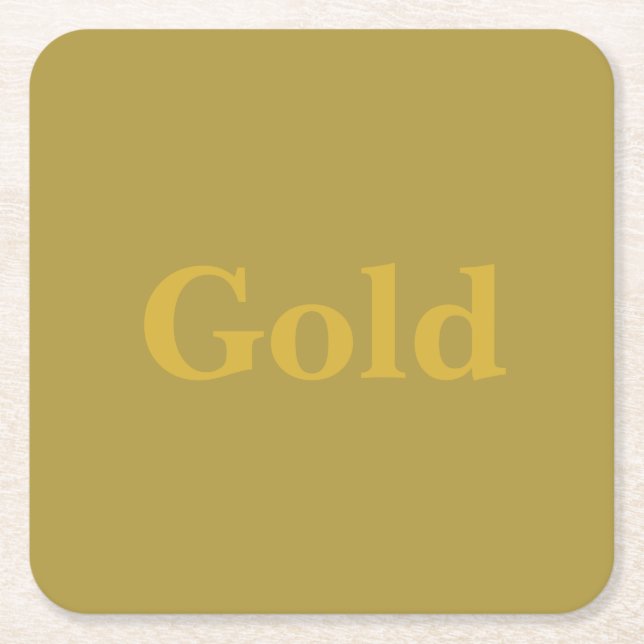 Underlägg uppsättning med anpassningsbar Guld Papper Kvadrat (Framsidan)