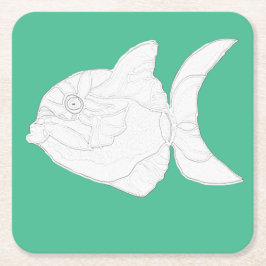 Underlägg uppsättning - strimlad fisk till Färg