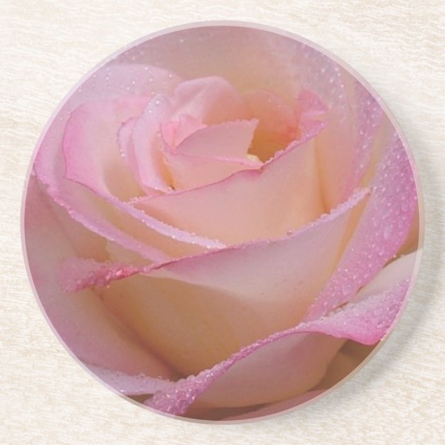 Underlägg vackra Rosa ros Sandsten (Framsidan)