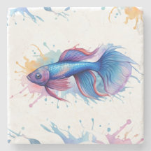 Underlägg - Vattenfärgsserie: Betta Fish