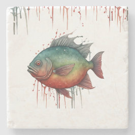 Underlägg - Vattenfärgsserie: Piranha