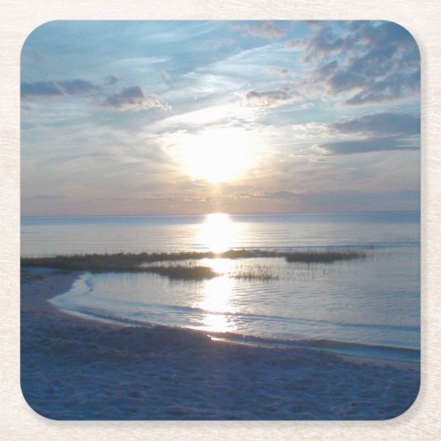 Underlägg vid vackra Ocean Sunset Papper Kvadrat (Framsidan)