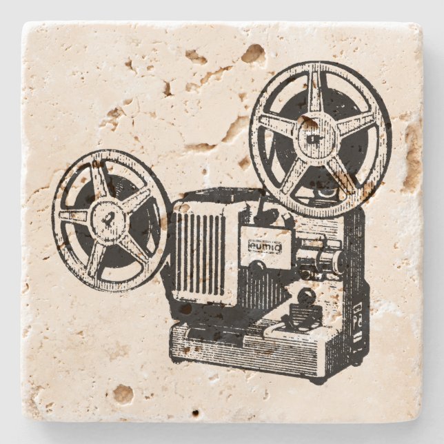 Underlägg vintage Illustration Projector Stone (Framsidan)