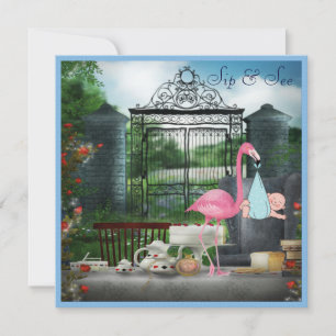 Underland Flamingo Sip och se pojkvän Shower Inbjudningar