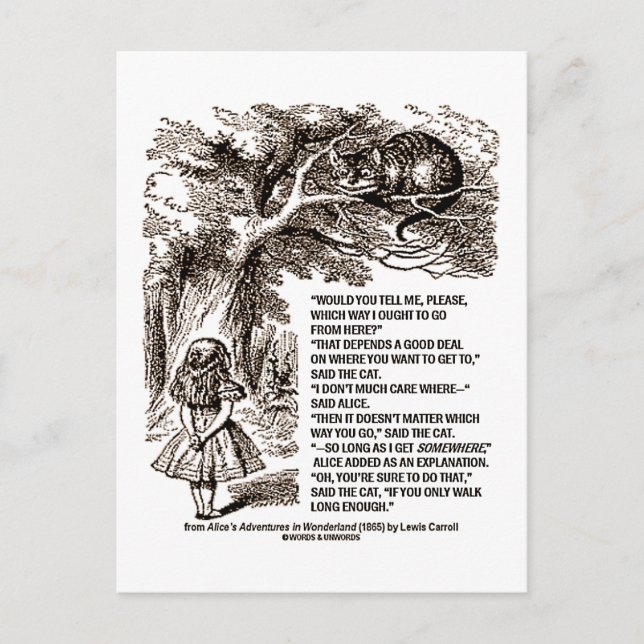 Underland Vilket sätt jag borde gå på Citat Vykort (Framsida)