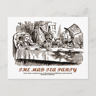 Underlandet Mad Tea Party Alice Mad Hatter Inbjudningar