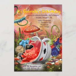 Underlandsinbjudan, Wonderland Party Inbjudningar