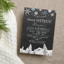 Underlandssnöflingor chic vinter sweet sixteen inbjudningar