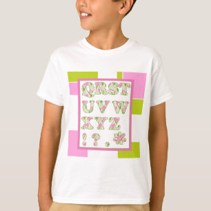 Underlig alfabet, blomalfabet, alfabet t shirt