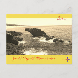 Underlig bild av Dhërmi-stranden på albanska rivie Helg Vykort