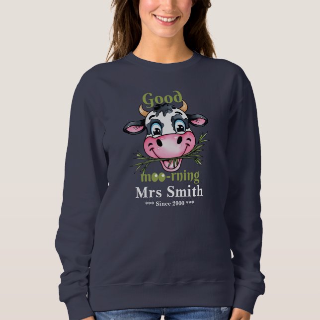 Underlig Bra Morgon Cow T Shirt (Framsida)