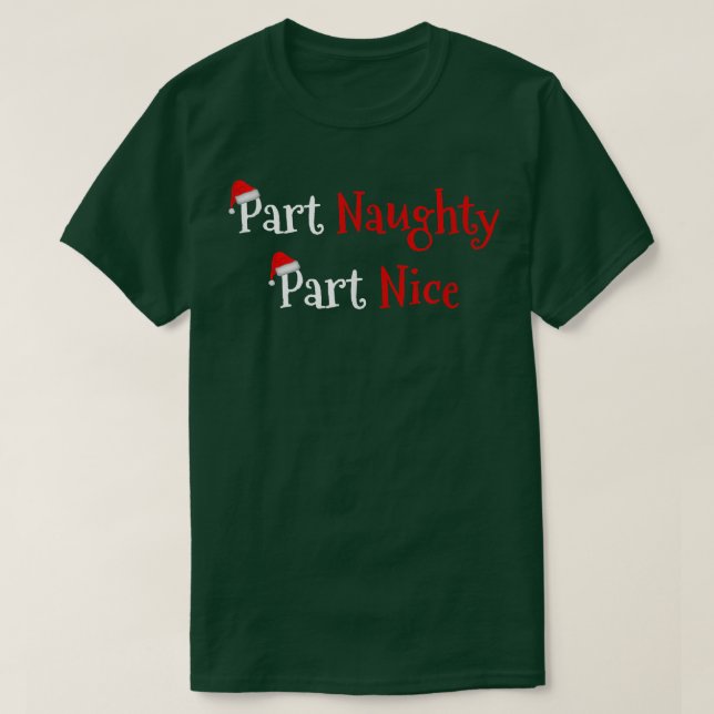 Underlig del Naughty Part Nice Manar Women Par Nov T Shirt (Design framsida)