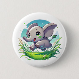 Underlig elefant från baby genom fält knapp