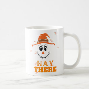 Underlig Fågelskrämma Ansikte Höst löv Halloween Kaffemugg