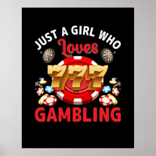 Underlig flicka kärlek Gambling ord art Casino Poster