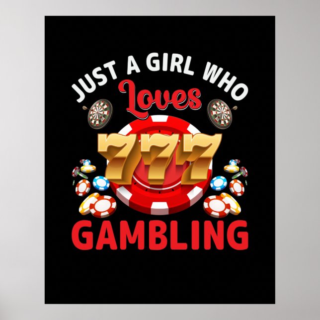 Underlig flicka kärlek Gambling ord art Casino Poster (Framsidan)