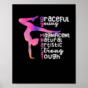 Underlig, graciös, ung, underbar, naturlig gymnast poster