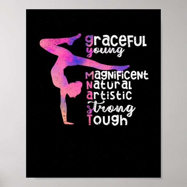 Underlig, graciös, ung, underbar, naturlig gymnast poster (Framsidan)