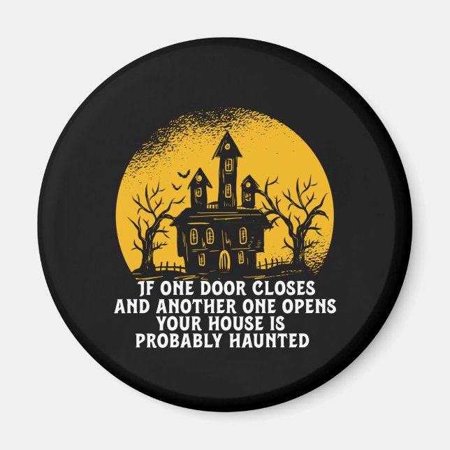Underlig Halloween Haunted House-inspirationsoffer Magnet (Framsidan)