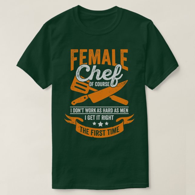 Underlig kokning av kvinnlig Chef Girl Gift T Shirt (Design framsida)