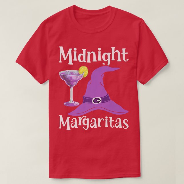 Underlig Midnight Margaritas Witch Drinking Hallow T Shirt (Design framsida)