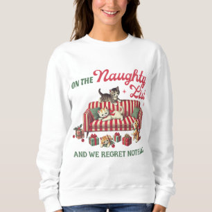Underlig Naughty Cat jul Ugly Sweater Party T Shirt