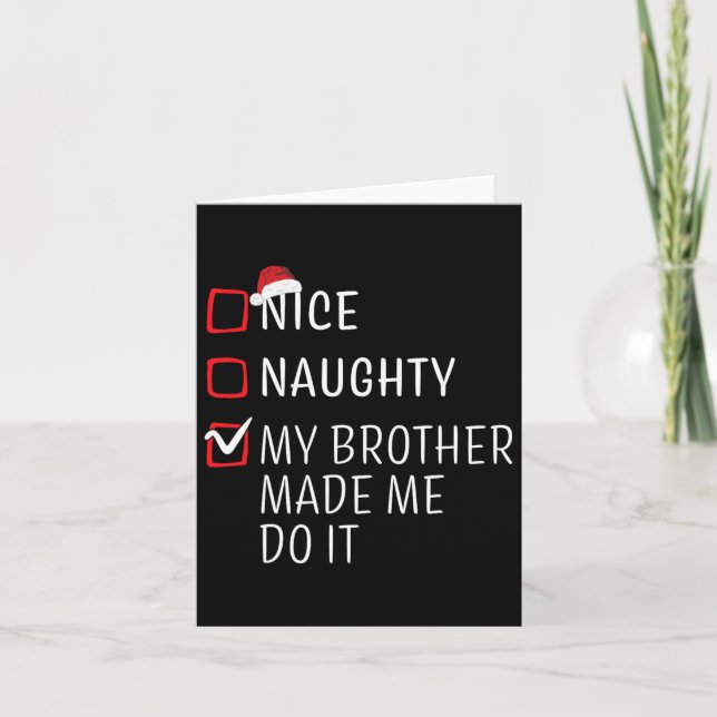 Underlig Naughty Nice-julfamiljen Pajama Manar Wom Kort (Framsida)
