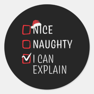 Underlig Naughty Nice-julfamiljen Pajama Manar Wom Runt Klistermärke