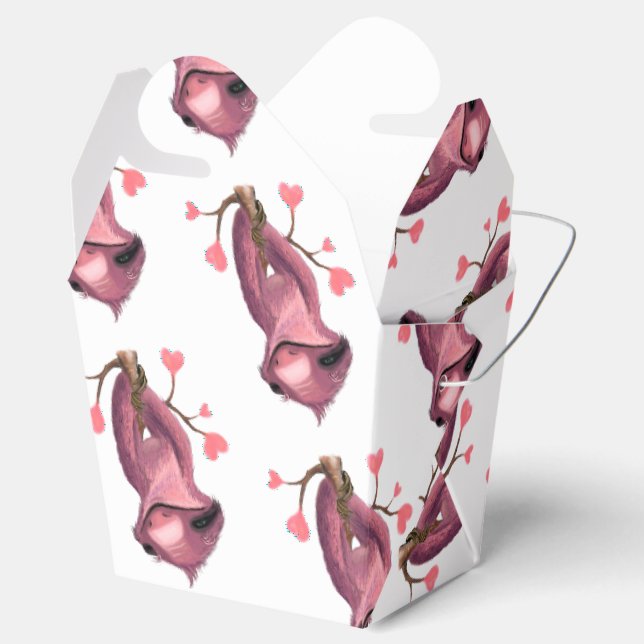 Underlig Romantic Sloth Favor Box Smile Presentaskar (Öppnad)