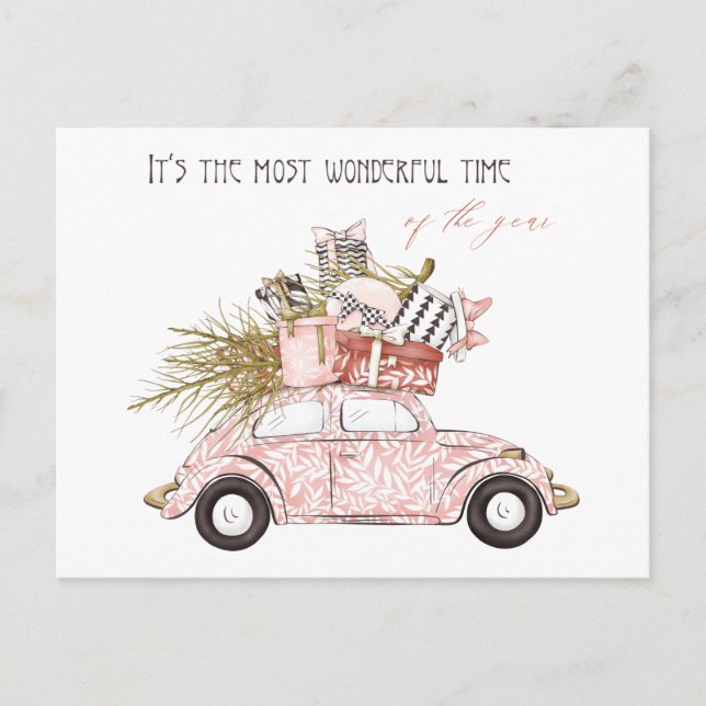 Underlig Rosa Girly-Helgdag Vykort (Framsida)